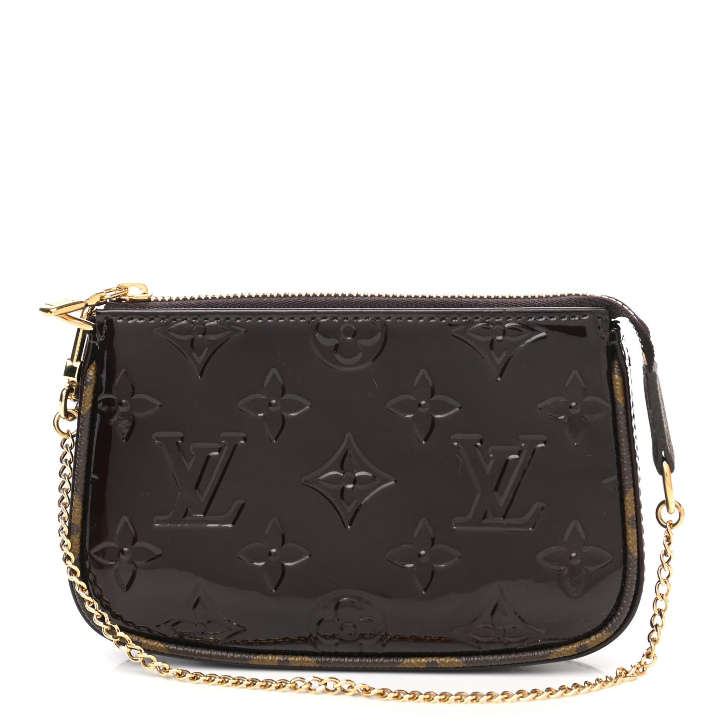 Vernis Monogram Mini Pochette Accessories Amarante