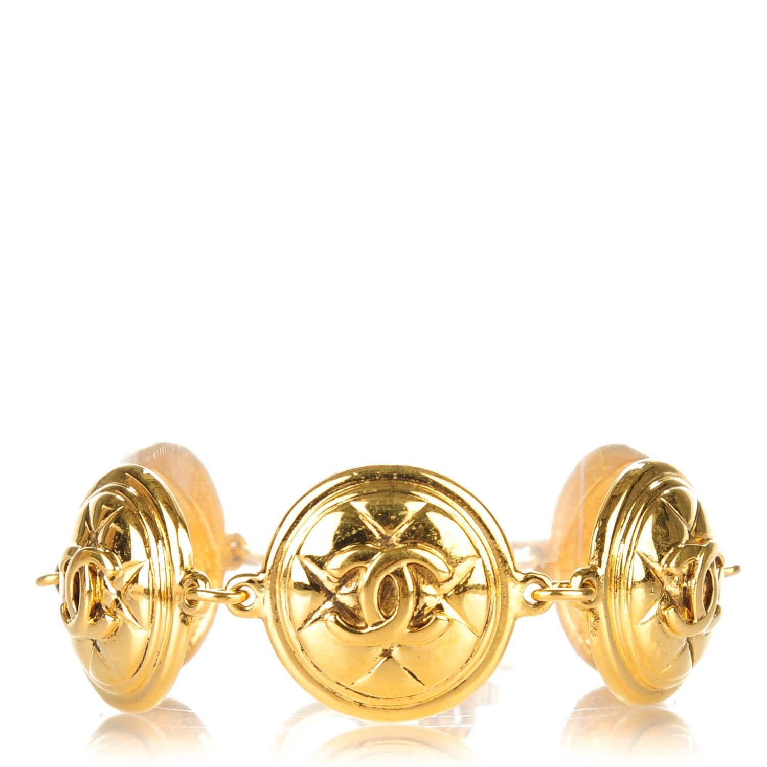 Chanel CC Medallion Bracelet Gold 1 of 4