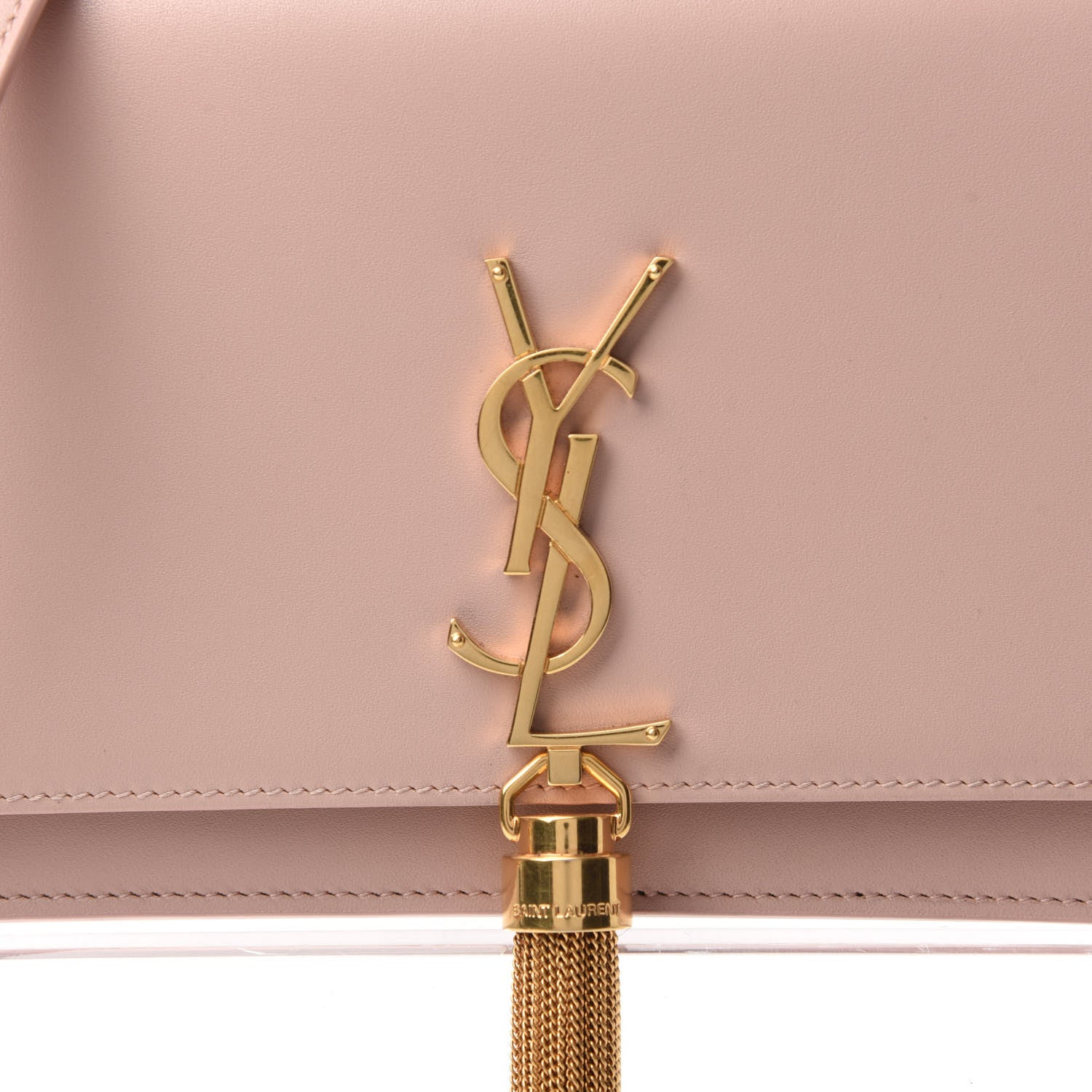 Saint Laurent Smooth Calfskin Classic Monogram Kate Tassel Chain Wallet Pale Pink 9 of 10