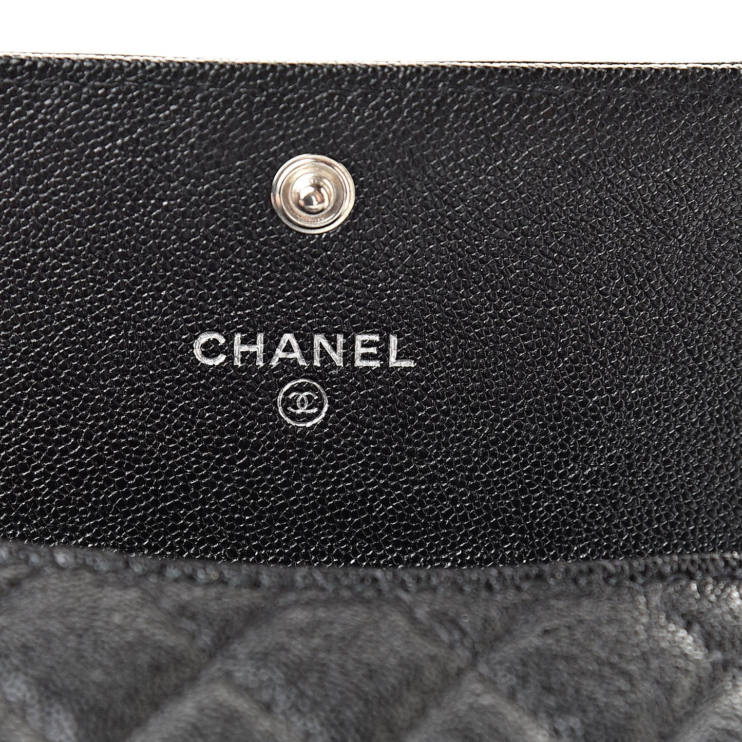 Caviar Quilted Boy Flap Card Holder Black