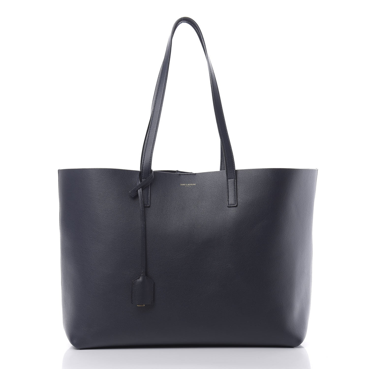 Saint Laurent Calfskin Large Shopping Tote Navy 3 of 12