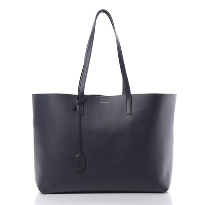 Saint Laurent Calfskin Large Shopping Tote Navy 3 of 12