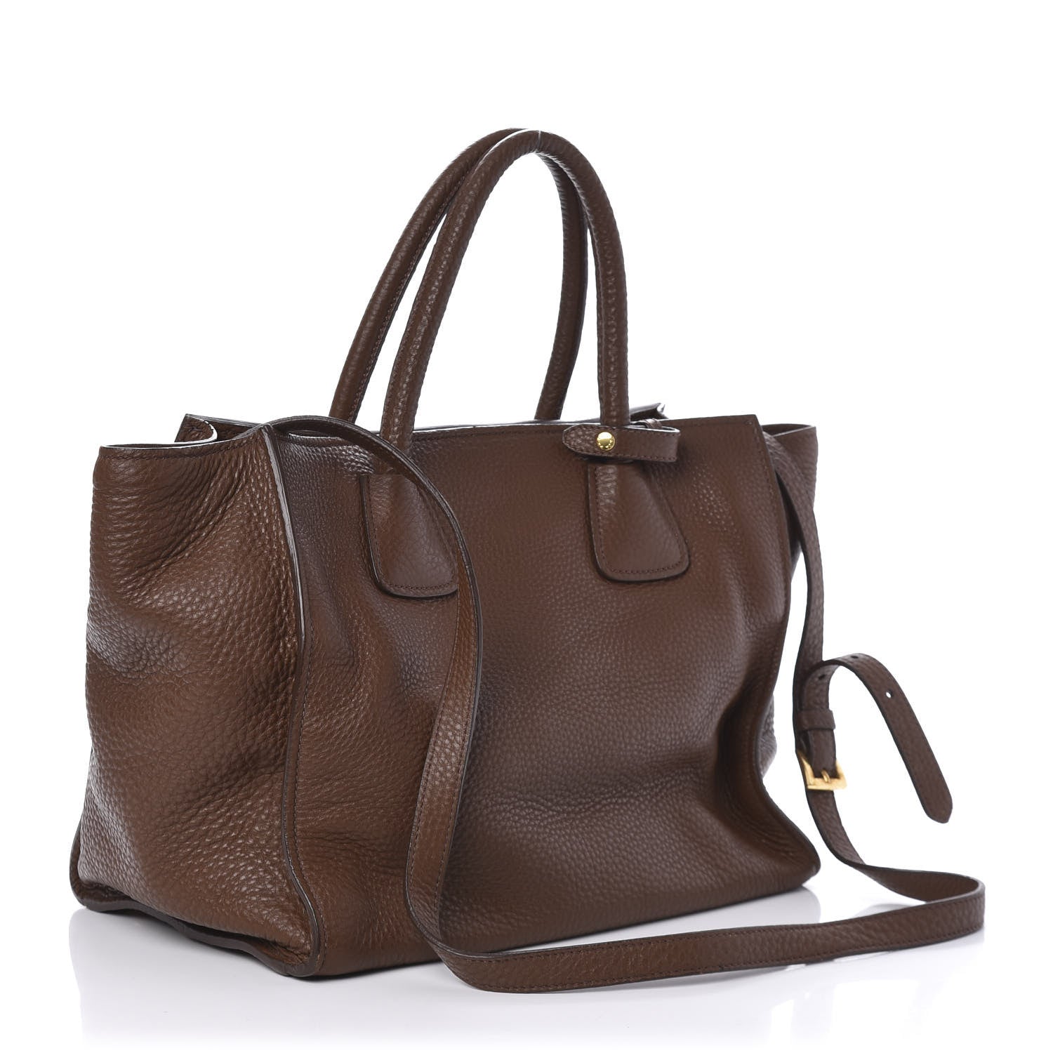 Prada Vitello Daino Shopping Tote Bruciato 3 of 9