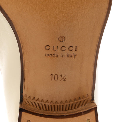 Gucci Calfskin Horsebit Fringe Mens Jordaan Loafers 10.5 Ivory 7 of 9