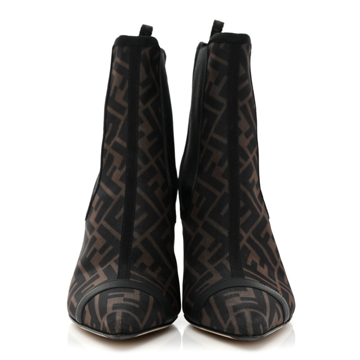 Mesh Tulle FF Colibri 85mm Ankle Booties 41 Tobacco Moro Black
