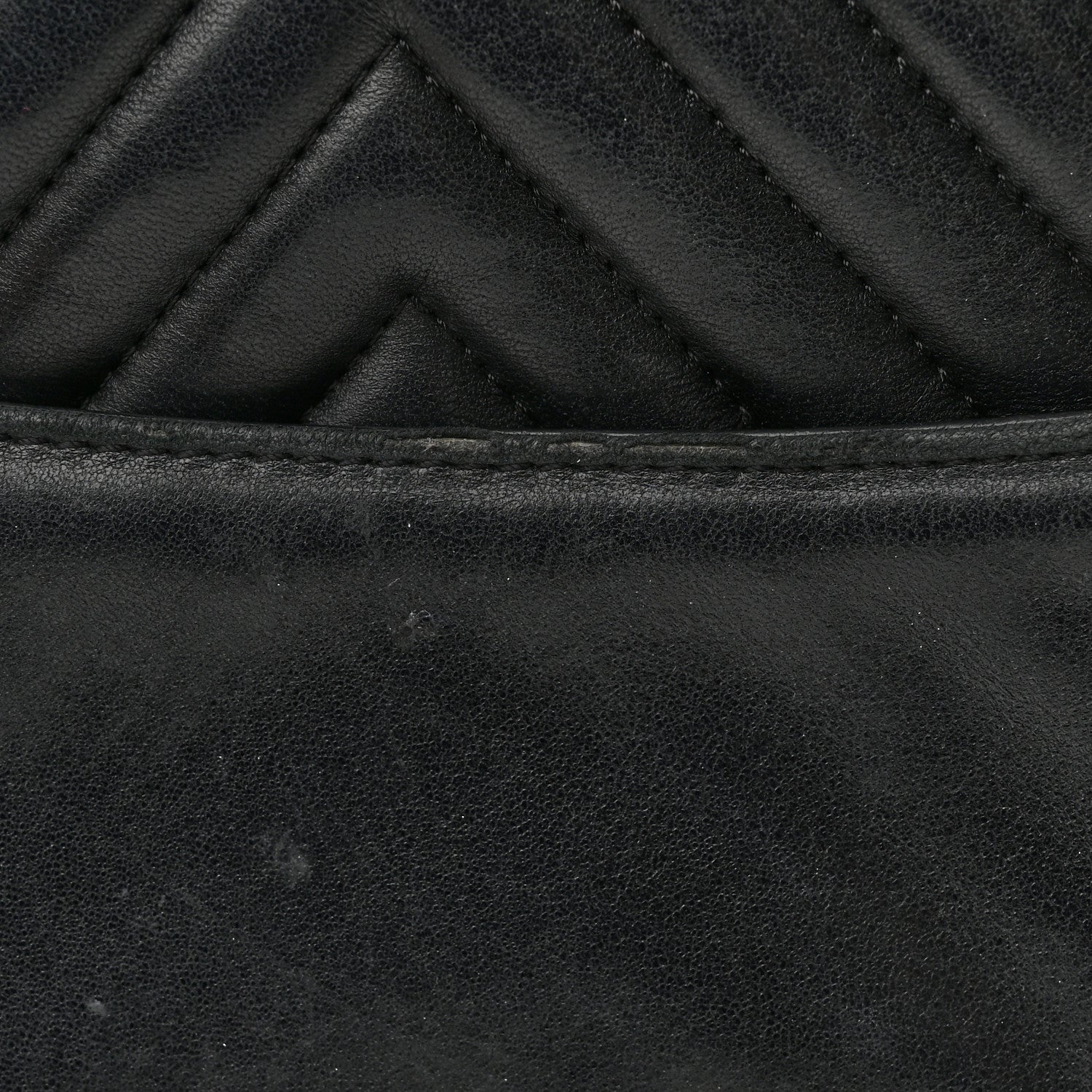 Chanel Lambskin Reverse Chevron Quilted Round Top Handle Flap Black 11 of 19
