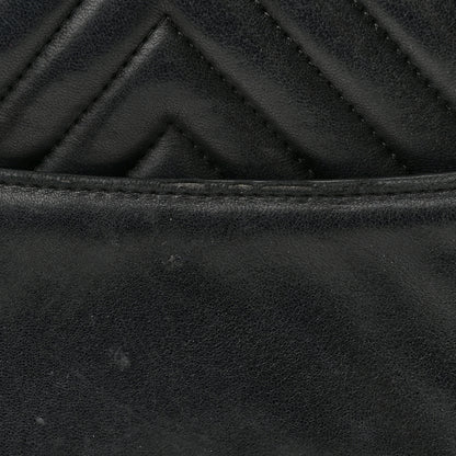 Chanel Lambskin Reverse Chevron Quilted Round Top Handle Flap Black 11 of 19