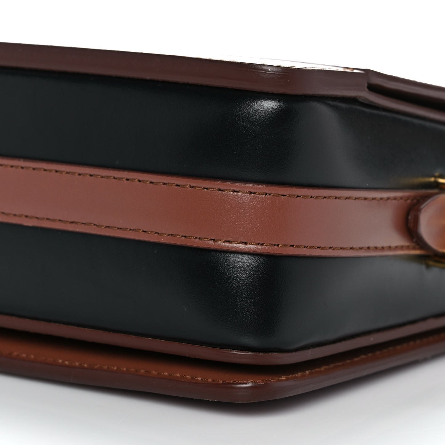 Smooth Calfskin Two Tone Small Grace Bag Malt Brown Black