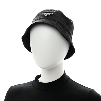 Prada Re-Nylon Metal Triangle Logo Womens Bucket Hat S Black 2 of 11