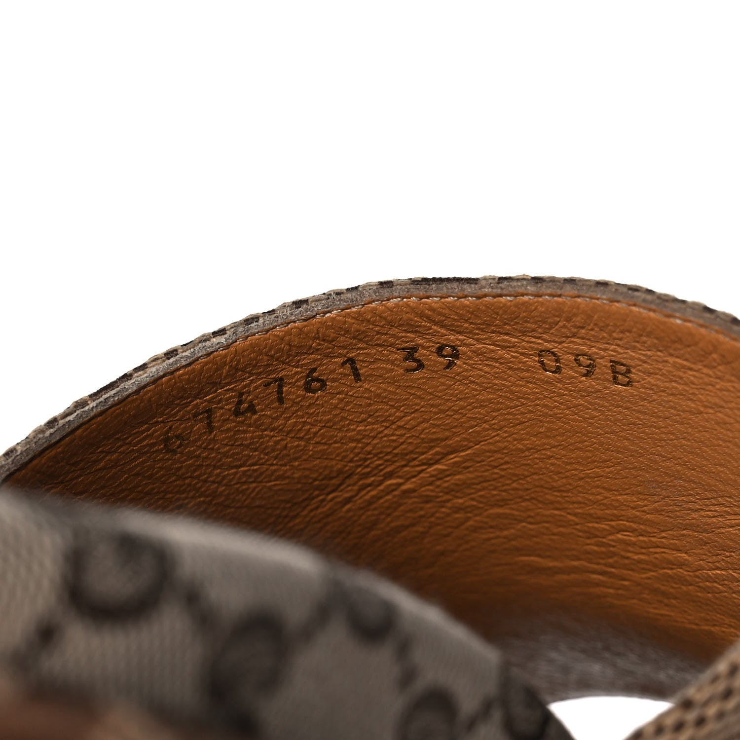 Gucci Monogram Jumbo GG Platform Slide Wedge Sandals 39 Camel Ebony 9 of 10