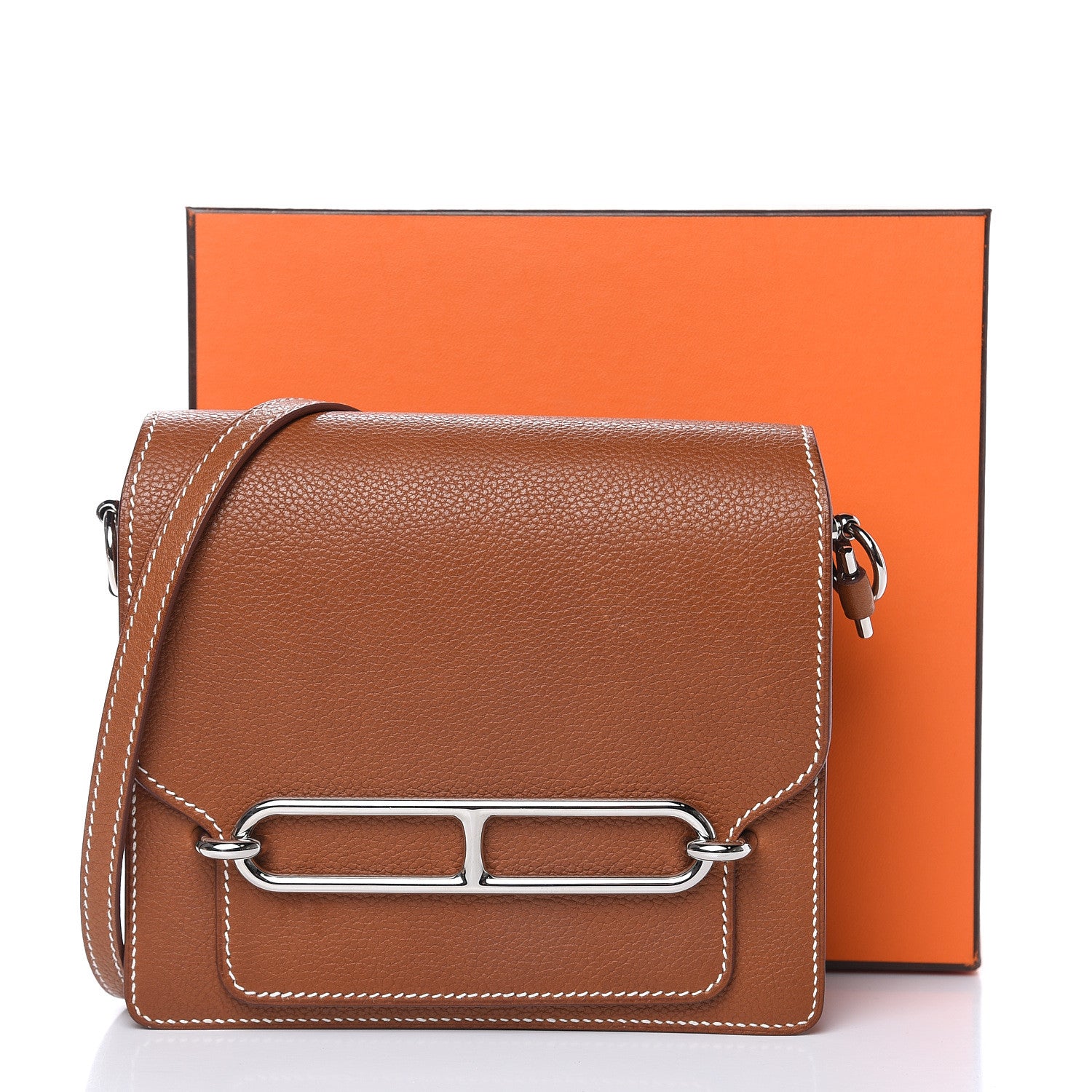 Hermes Barenia Faubourg Mini Sac Roulis Fauve 14 of 14
