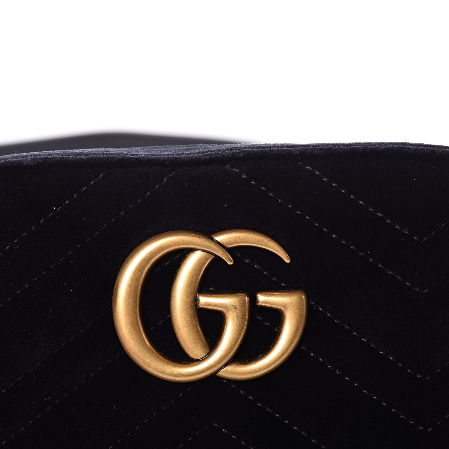 Gucci Velvet Matelasse Small GG Marmont Chain Shoulder Bag Black 10 of 10