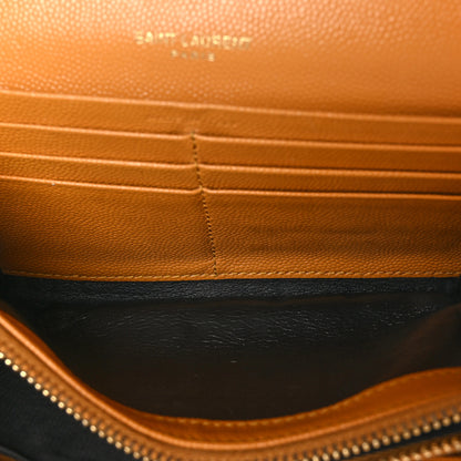 Saint Laurent Calfskin Matelasse Chevron Monogram Flap Wallet Natural Dark 7 of 9