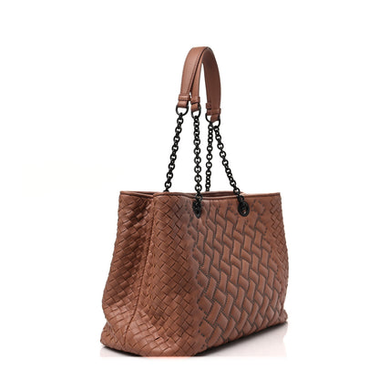 Bottega Veneta Nappa Intrecciato Pied-De-Poule Microstuds Tote Tan 3 of 7