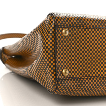 Fendi Pequin Checkered Medium Peekaboo Iconic Satchel Dark Brown 8 of 9