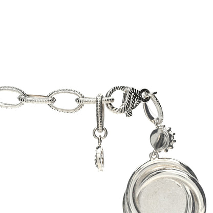 Gucci Pearl Strass Resin Embellished Double G Necklace Silver 4 of 7