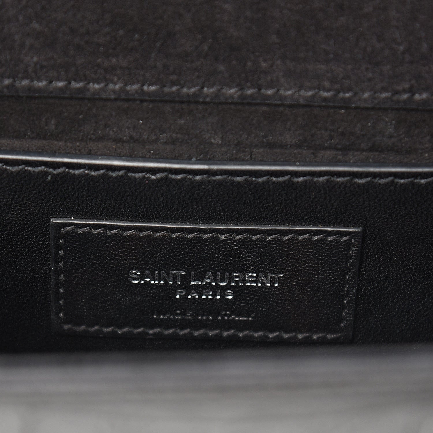 Saint Laurent Calfskin Crocodile Embossed Small Classic Monogram Kate Tassel Satchel Black 5 of 10
