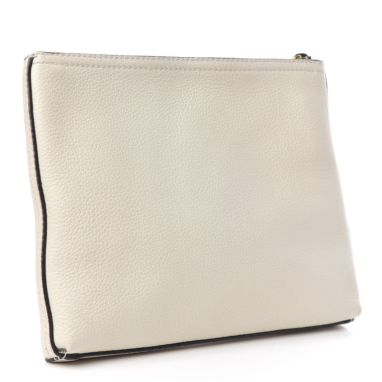Gucci Pebbled Calfskin Medium Logo Portfolio Clutch White 3 of 7