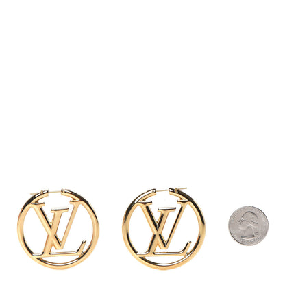 Louis Vuitton Metal Louise Hoop Earrings Gold 2 of 5