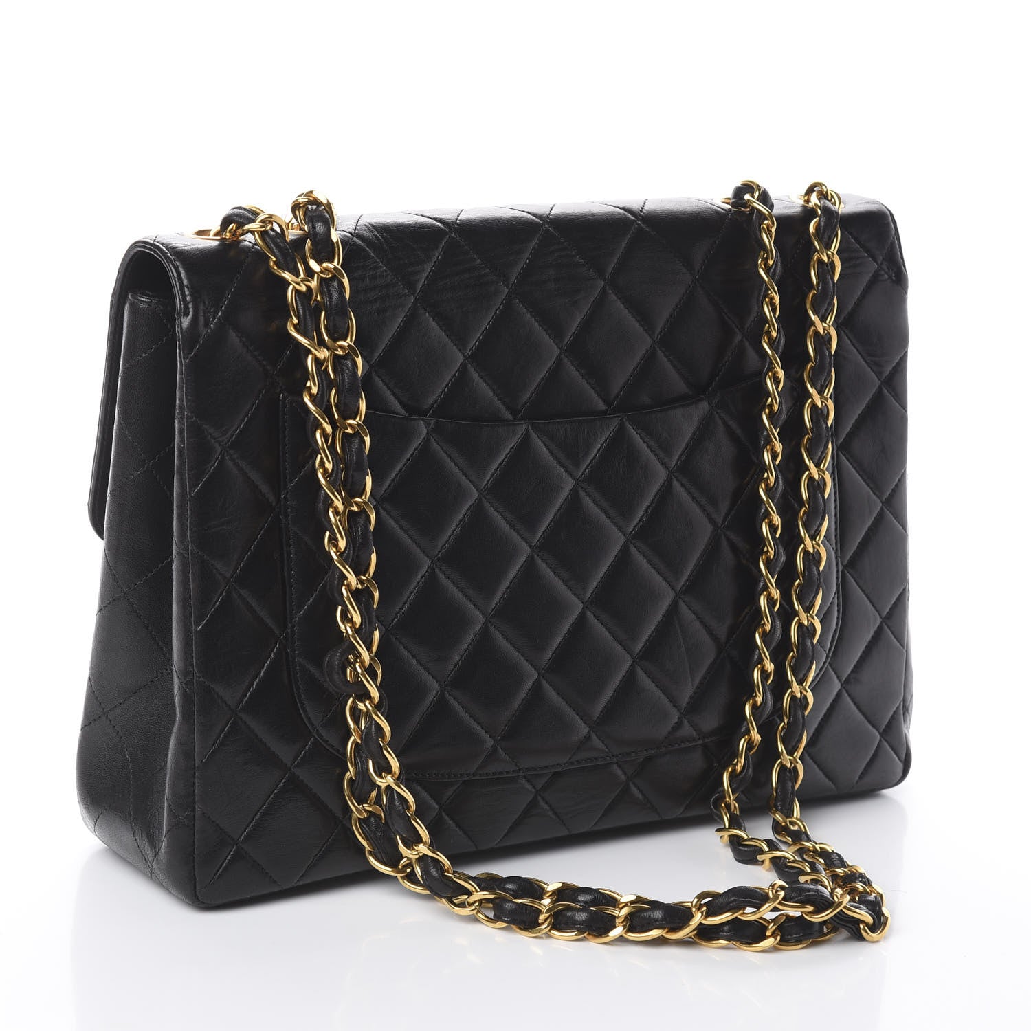 Chanel Lambskin Quilted Jumbo Single Flap Black 2 of 10