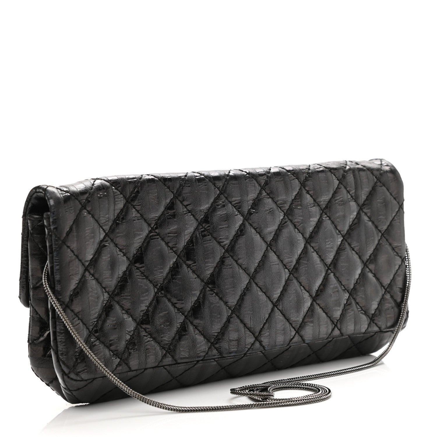 Chanel Metallic Calfskin Striped 2.55 Reissue Flap Black 3 of 10