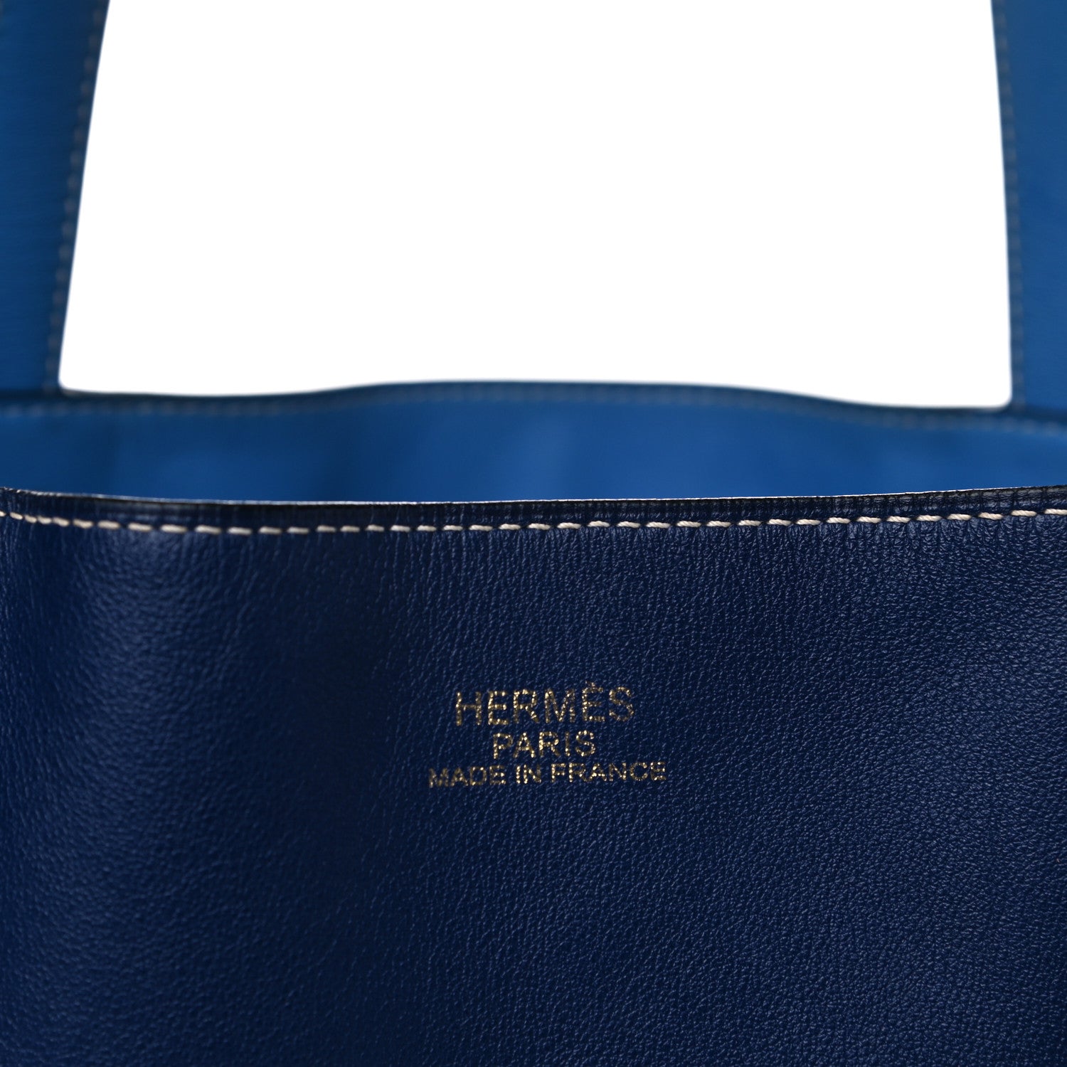 Hermes Taurillon Clemence Double Sens 45 Reversible Tote Bleu Encre Zellige 6 of 12