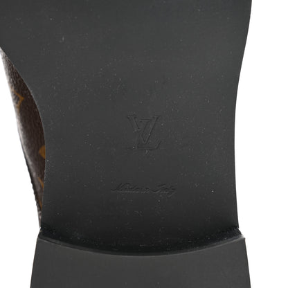 Louis Vuitton Calfskin Monogram Wonderland Flat Ranger Boots 38 Black 6 of 9