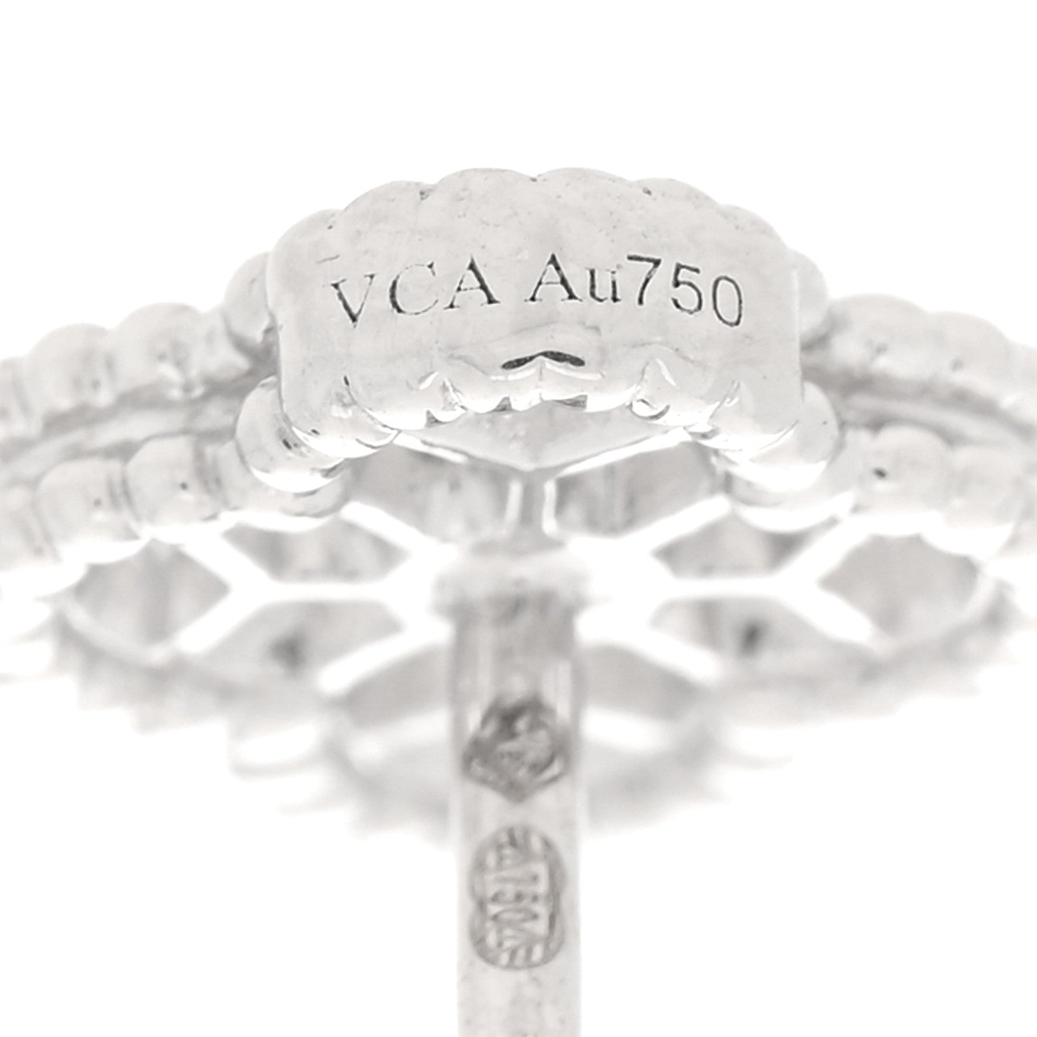 Van Cleef & Arpels 18K White Gold Diamond Sweet Alhambra Earrings 4 of 4