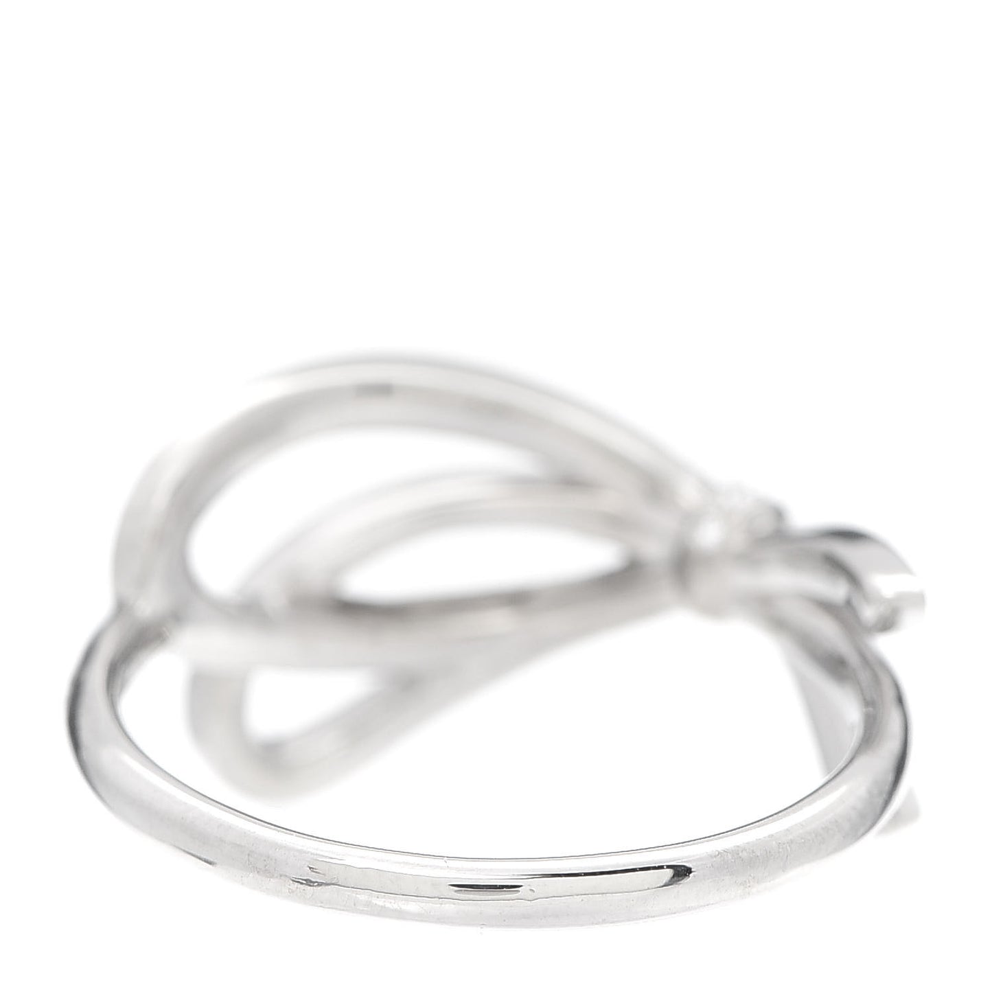 18K White Gold Diamond .40ct Bow Ring 53 6.5