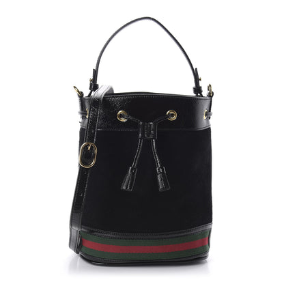 Gucci Suede Patent Web Small Ophidia Bucket Bag Black 1 of 11