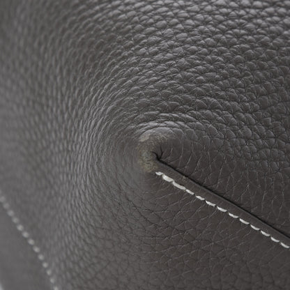 Hermes Taurillon Clemence Double Sens 36 Reversible Tote Etain Beton 13 of 17