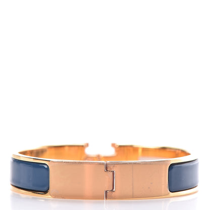 Hermes Enamel Narrow Clic Clac H Bracelet PM Bleu De Genes 3 of 5