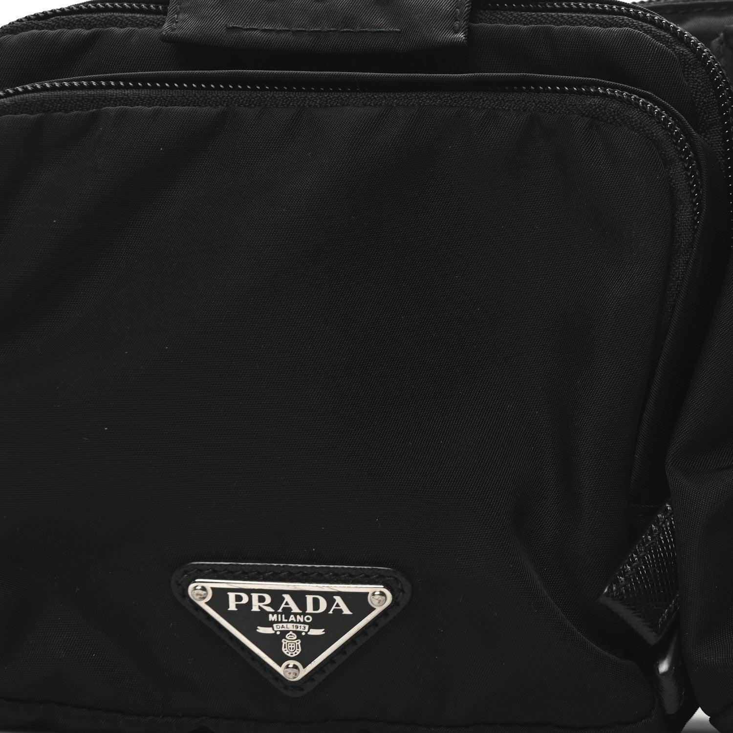 Prada Nylon Metal Triple Pocket Belt Bag Black 8 of 10
