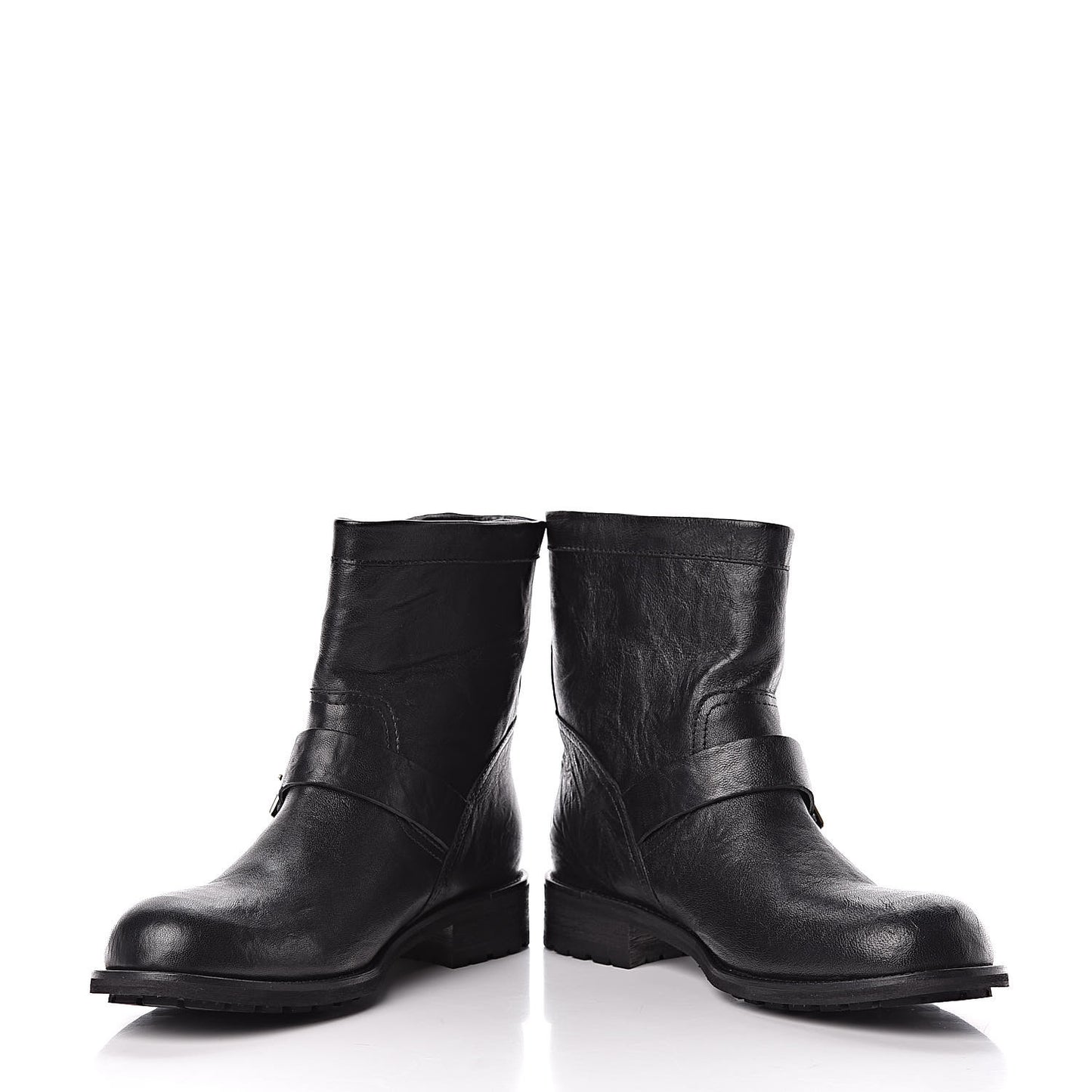 Lambskin Biker Boots 40 Black