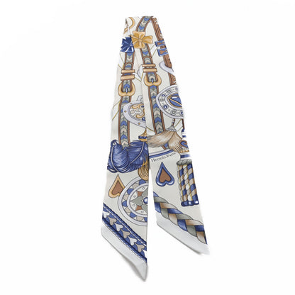 Hermes Silk Harnais De Coeur Twilly Creme Bleu Jean Vert Amande 2 of 3