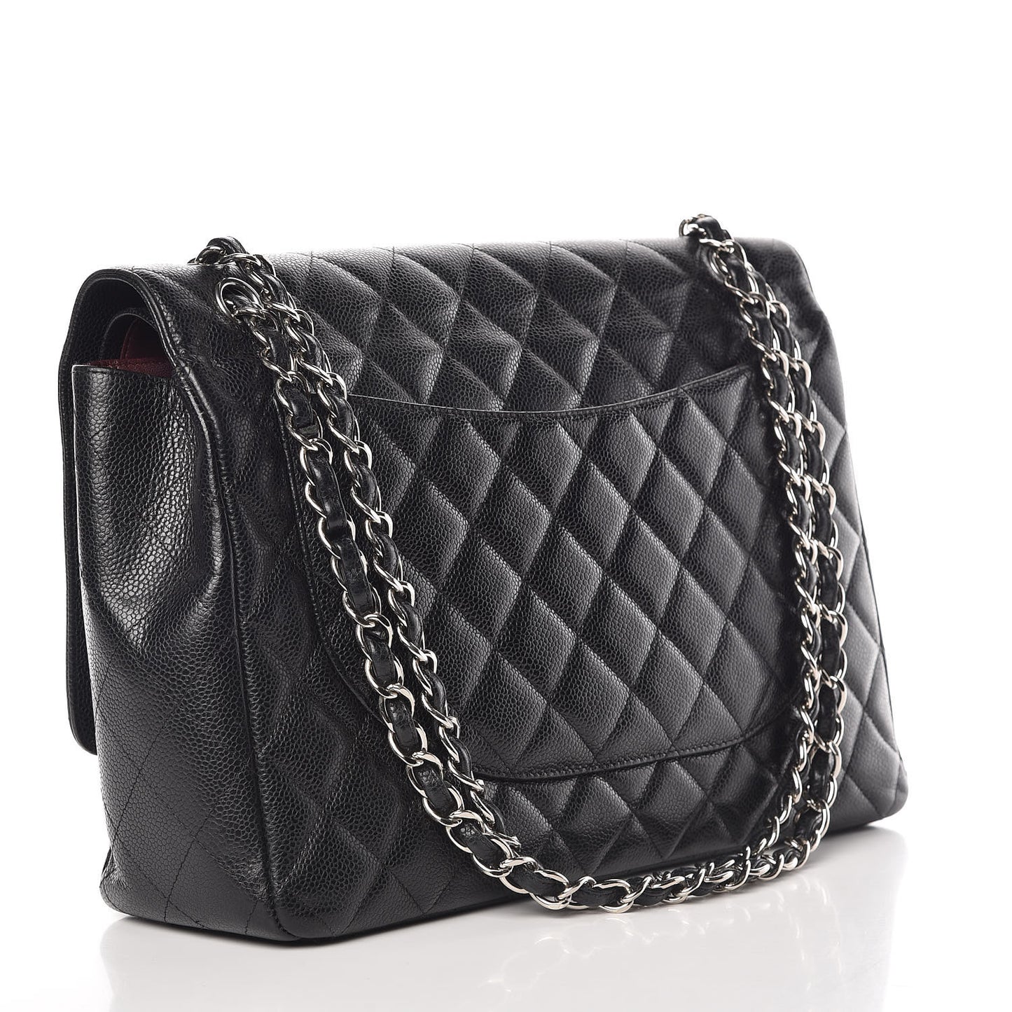 Caviar Quilted Maxi Double Flap Black