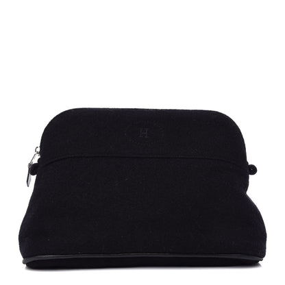 Hermes Wool Felt Bolide Travel Cosmetic Pouch Black 1 of 6