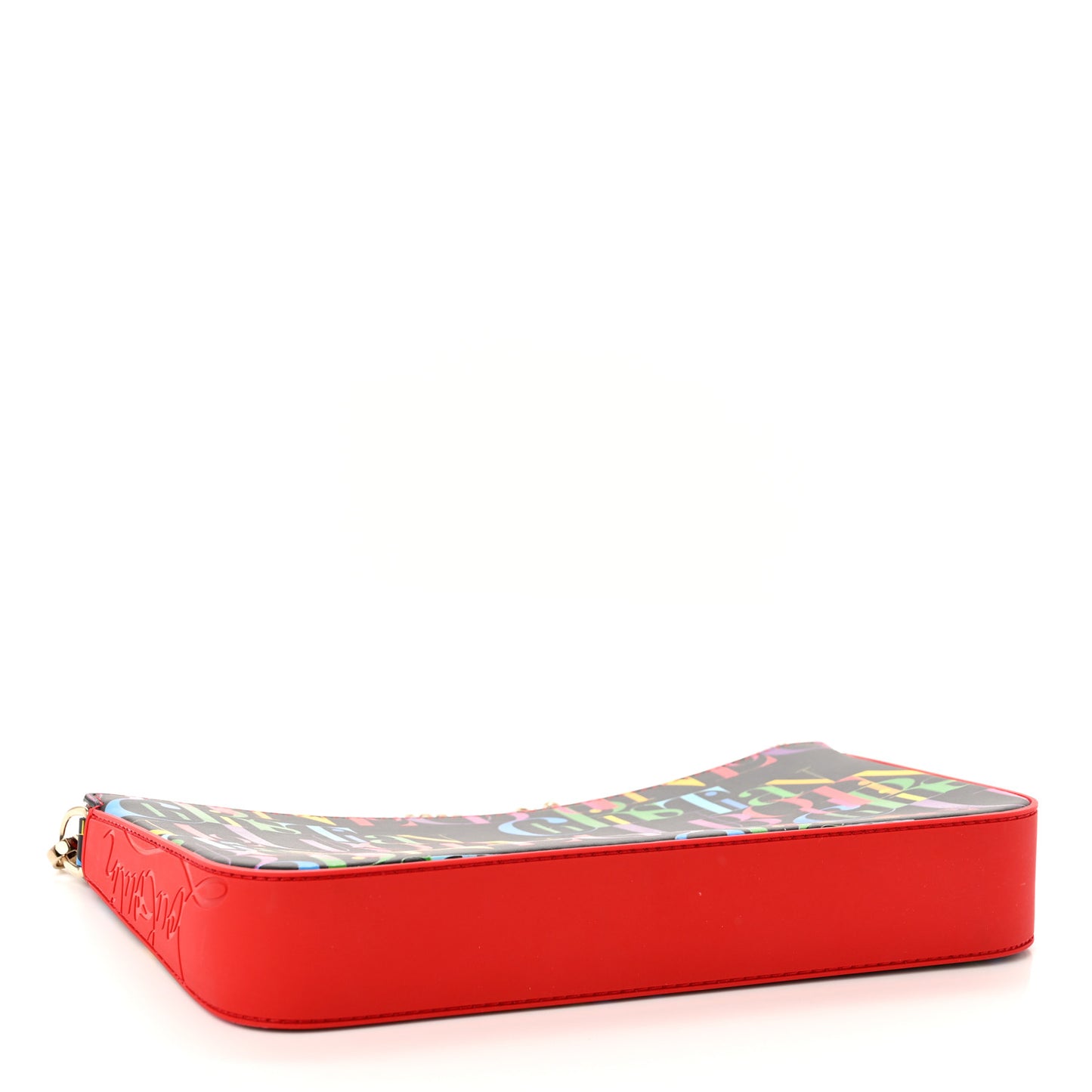 Calfskin Logo Loubila Chain Clutch Black Multicolor
