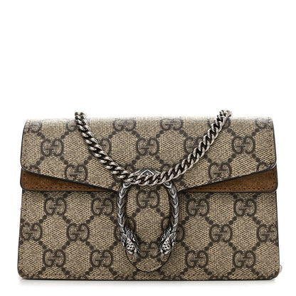 Gucci GG Supreme Monogram Super Mini Dionysus Shoulder Bag Taupe 1 of 12