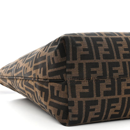 Fendi Zucca Vitello Artic Small Clasp Top Hobo Bag Tobacco Castagna 9 of 13