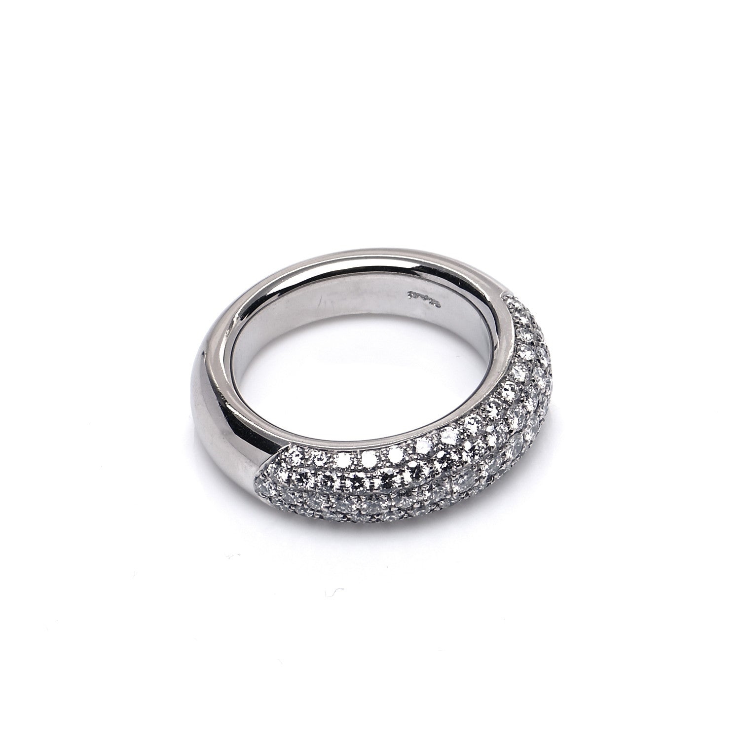 Chopard 18K White Gold Diamond Pave Dome Ring 54 6.75 6 of 7