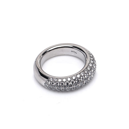 Chopard 18K White Gold Diamond Pave Dome Ring 54 6.75 6 of 7