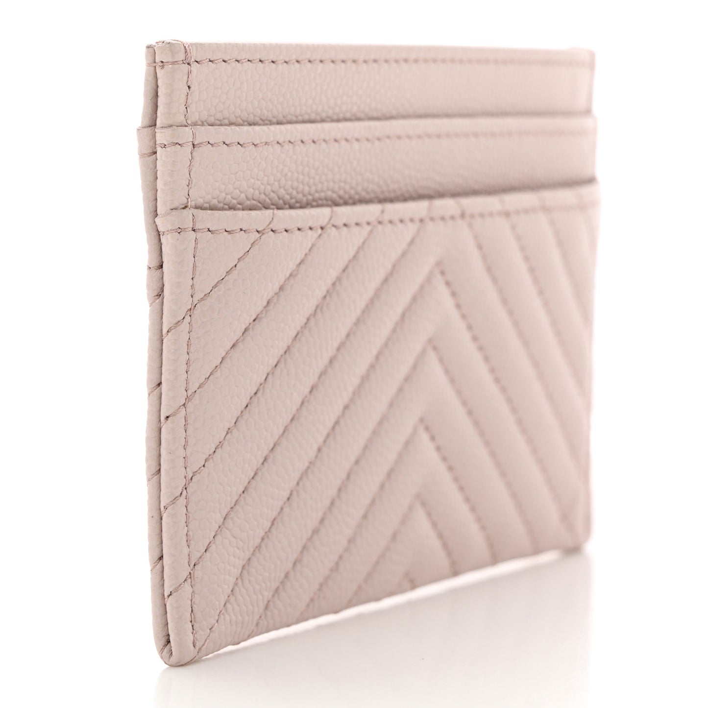 Caviar Quilted Chevron Boy Card Holder Light Purple