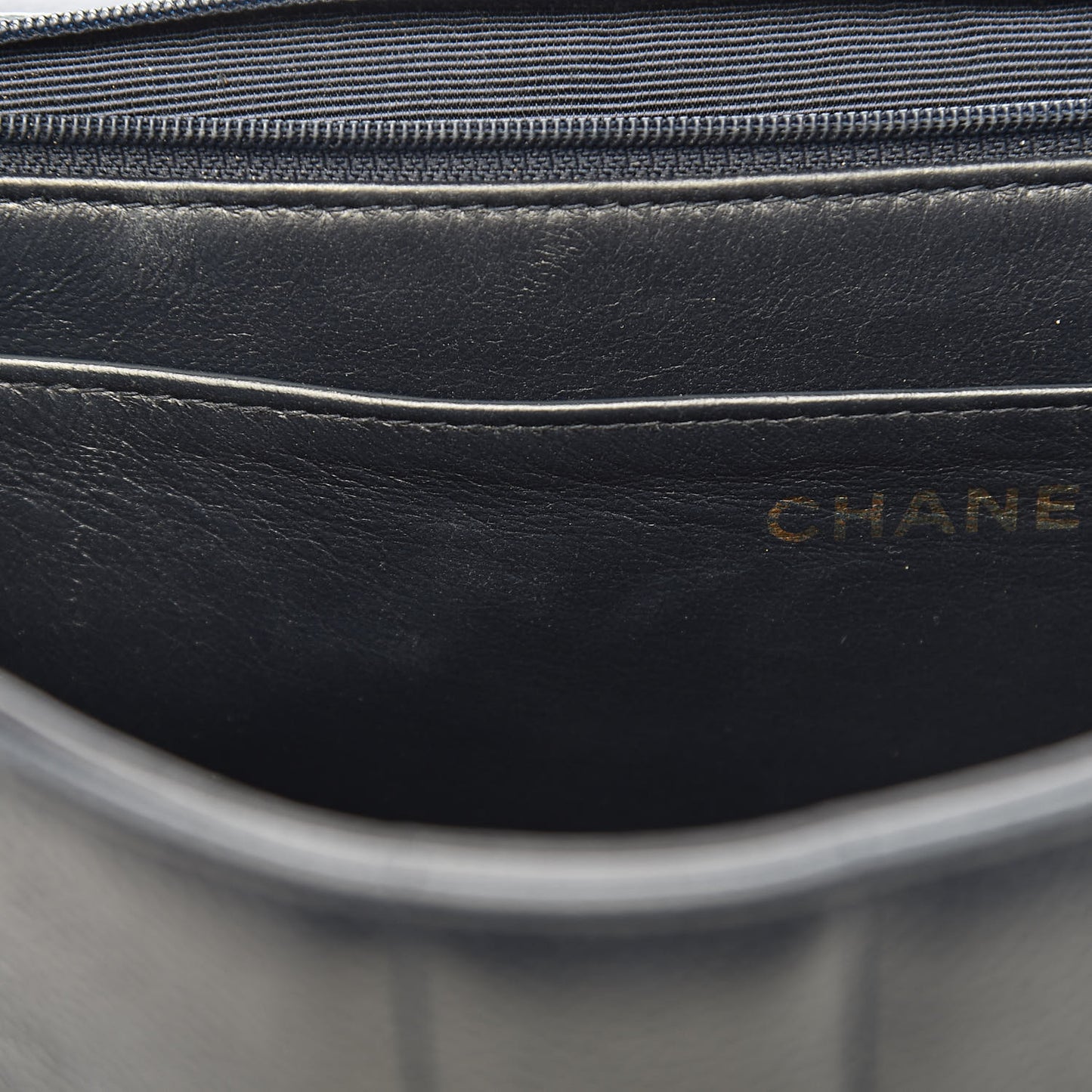 Caviar Vertical Quilted Jumbo Single Flap Black