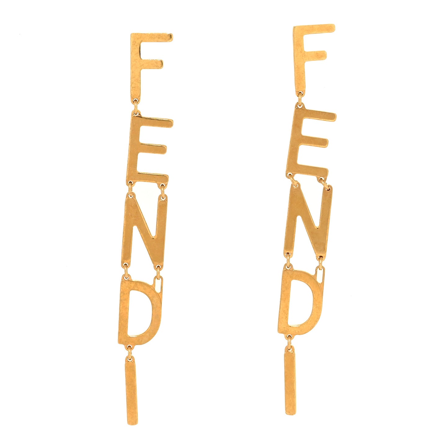 Metal Signature Earrings Gold