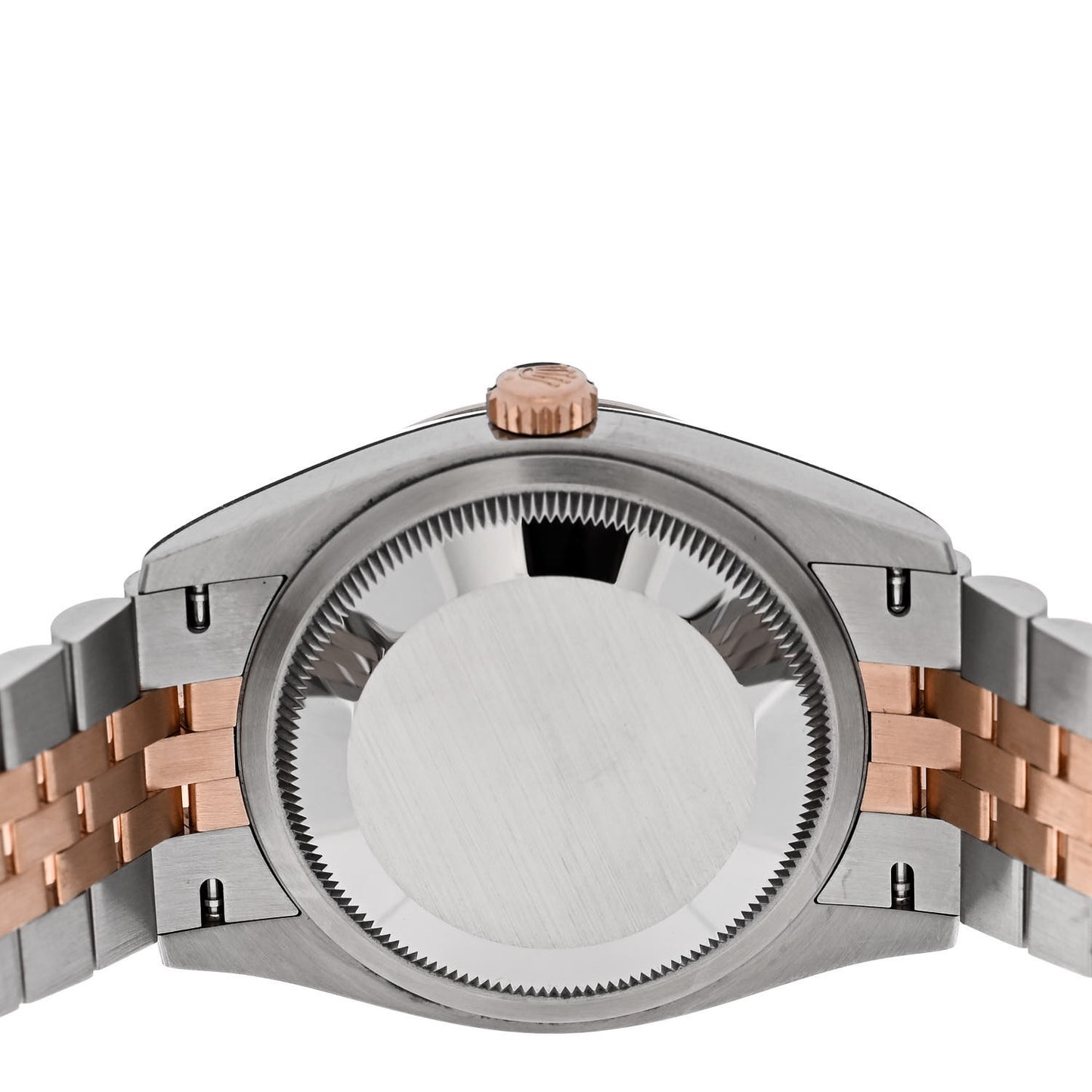 Stainless Steel 18K Everose Gold Diamond 36mm Oyster Perpetual Datejust Watch Silver Fluted 126231