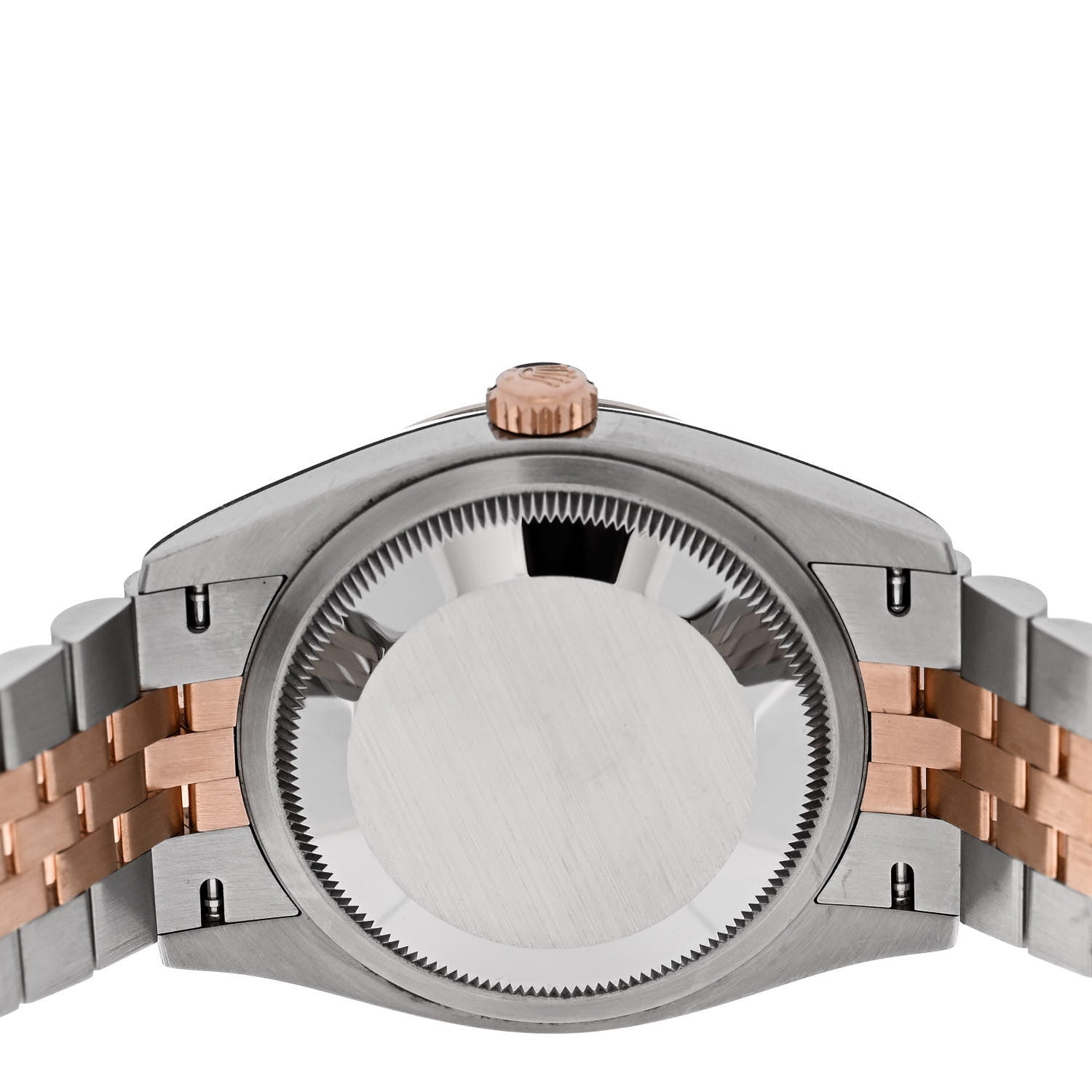 Rolex Stainless Steel 18K Everose Gold Diamond 36mm Oyster Perpetual Datejust Watch Silver Fluted 126231 4 of 5