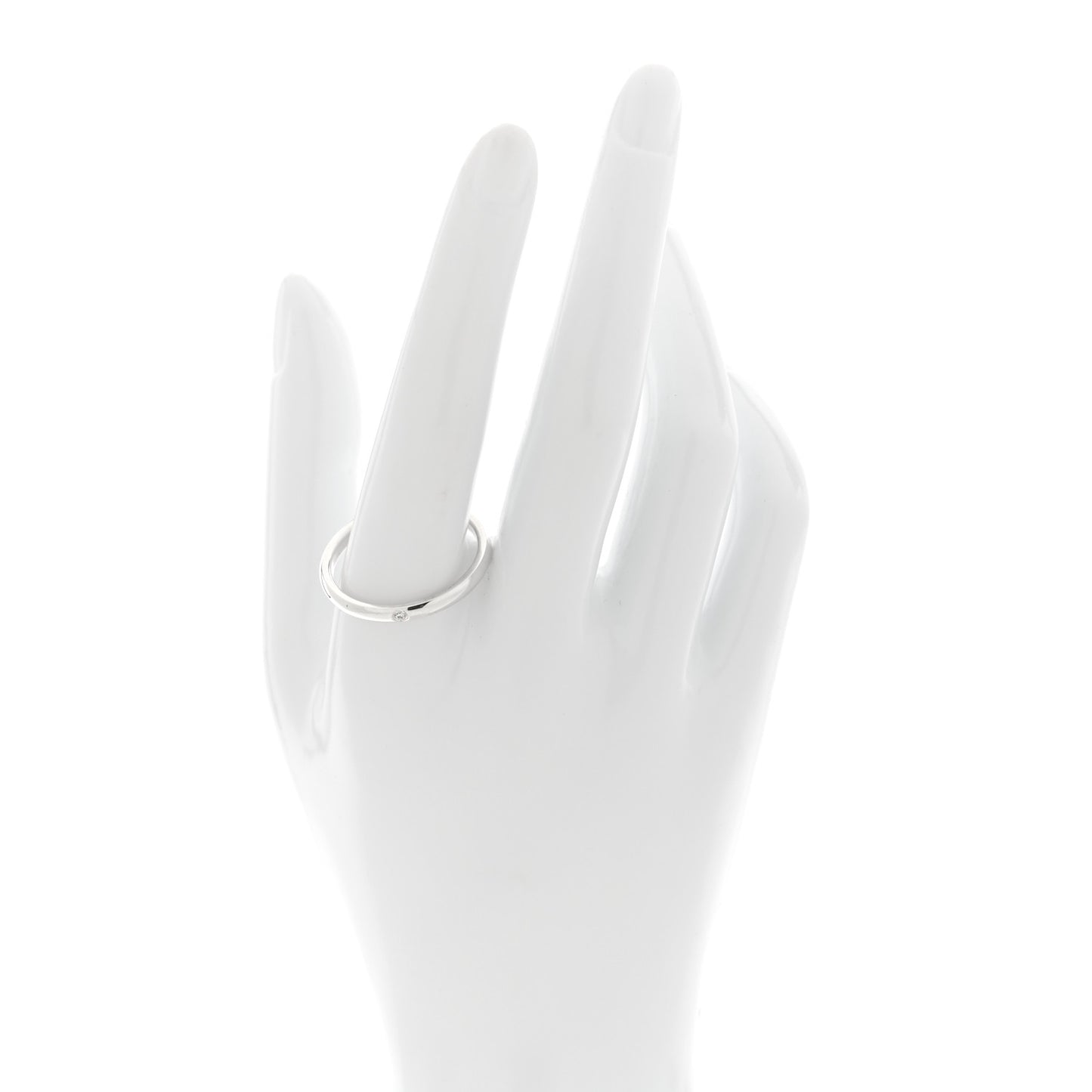 Elsa Peretti Sterling Silver Diamond Band Ring 67 11.75