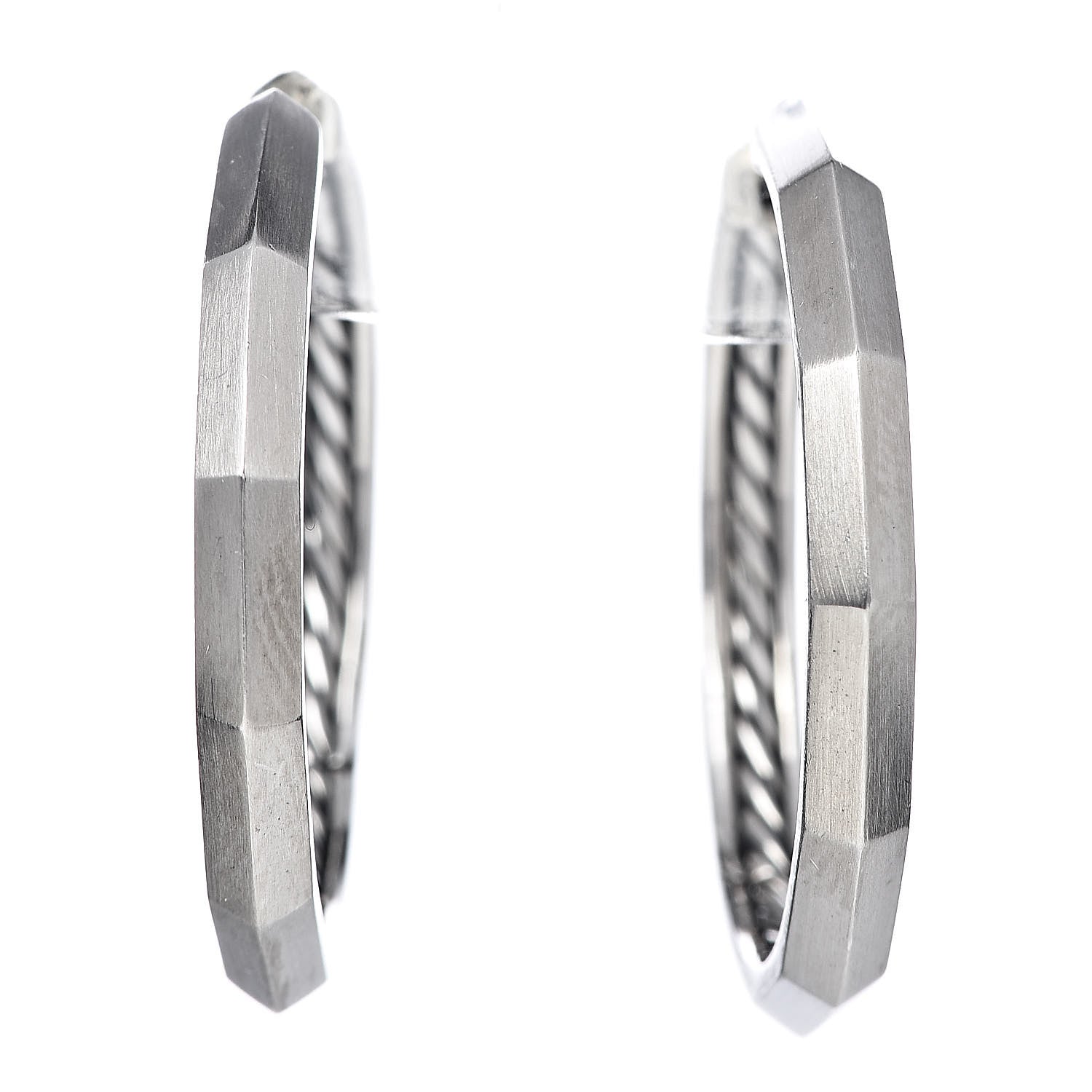 David Yurman Sterling Silver Stax Hoop Earrings 1 of 4