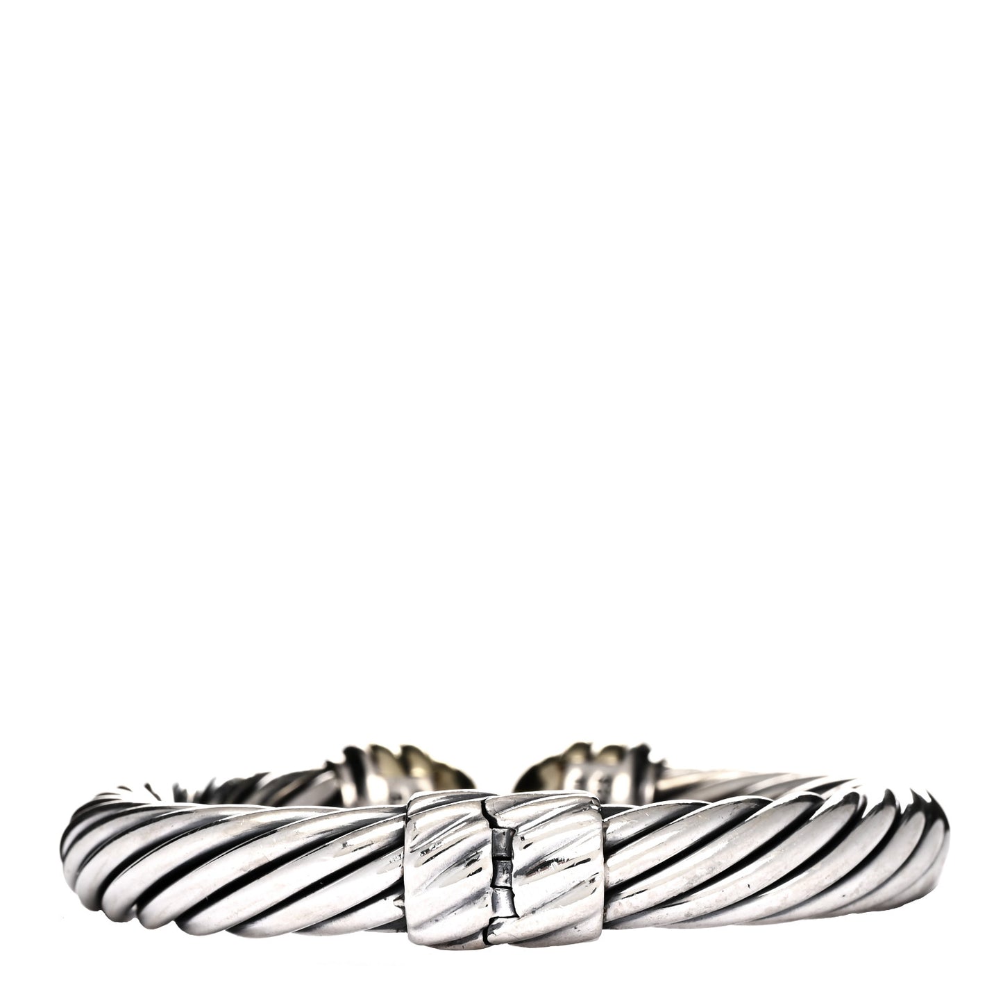 Sterling Silver 14K Yellow Gold 10mm Cable Classics Bracelet